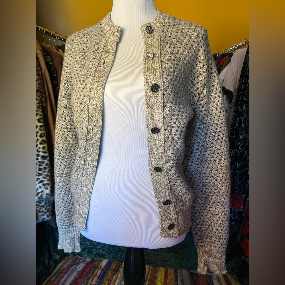 Vintage cream/gray L.L. Bean cardigan